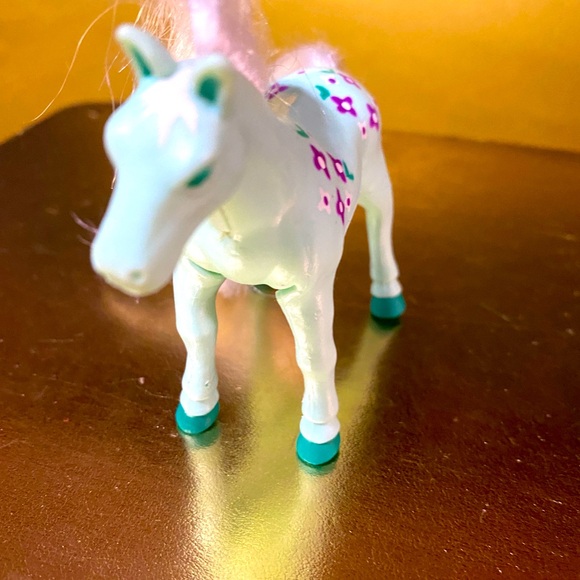 THE BENDABLES 1996 PONY TAILS MINT GREEN w/WHITE BRUSHABLE HAIR PONY TOY - Picture 5 of 9